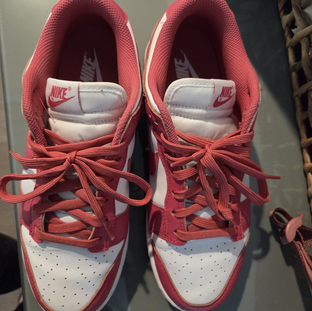 Nike Pink and White Sneakers Low-Top Dunks